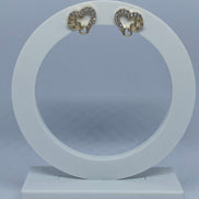 Brinco coração cravejado