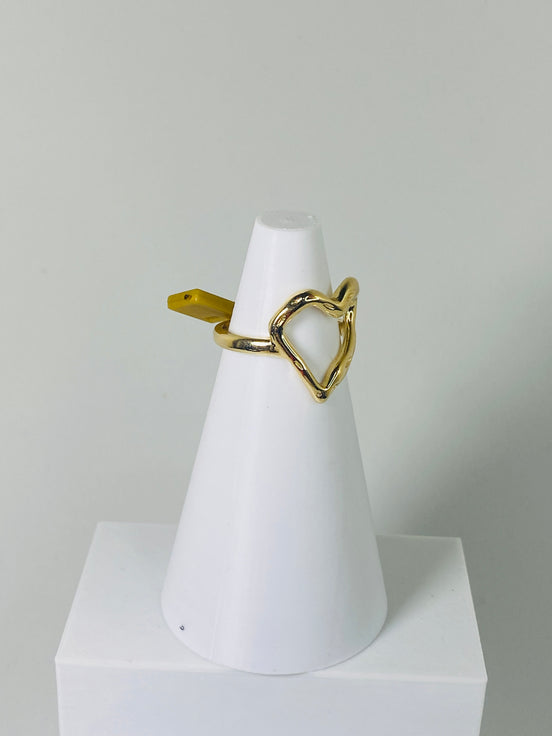 Anel coração abstrato