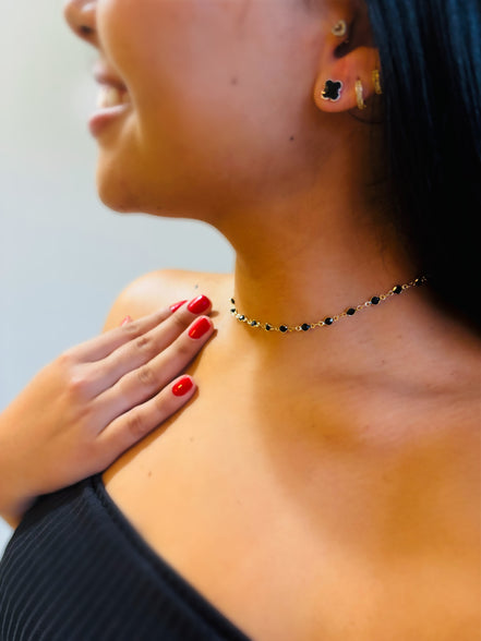 Choker Zircônias Negras