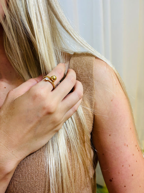 Anel Esfera com Zircônia