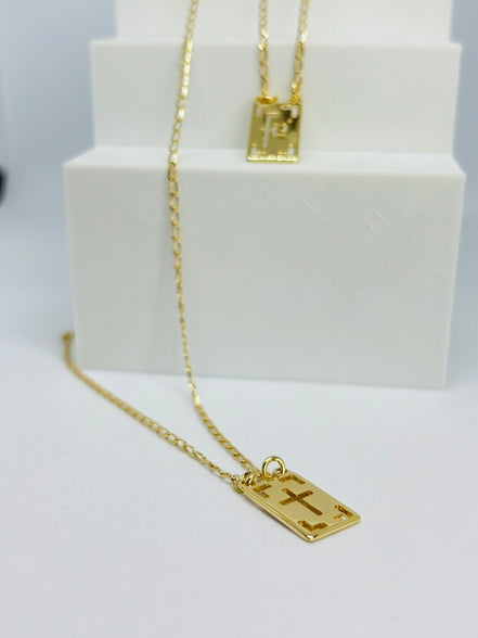 Colar Escapulário FÉ Dourada