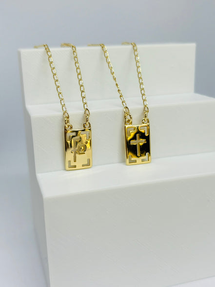 Colar Escapulário FÉ Dourada