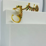 Brinco Ear Cuff Leque com Zirconias