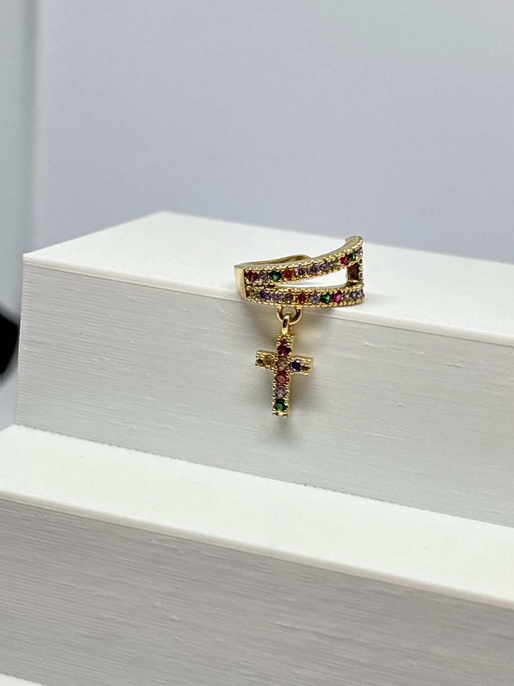 Brinco Cruz - Piercing Fake