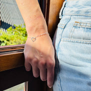 Pulseira com Pingente de Coração