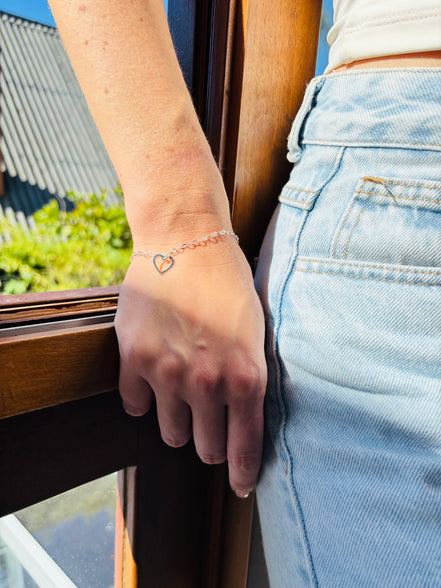 Pulseira com Pingente de Coração