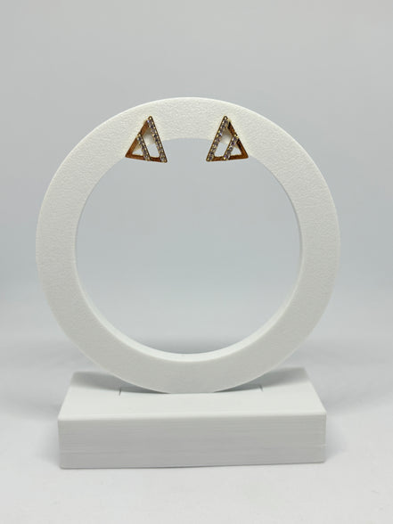 Brinco triangulo cravejado