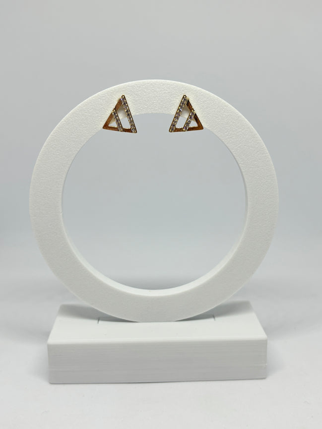 Brinco triangulo cravejado