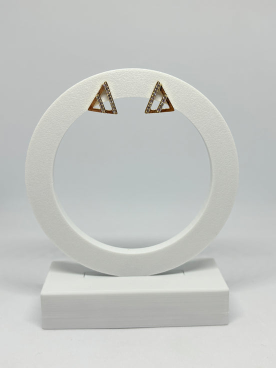 Brinco triangulo cravejado