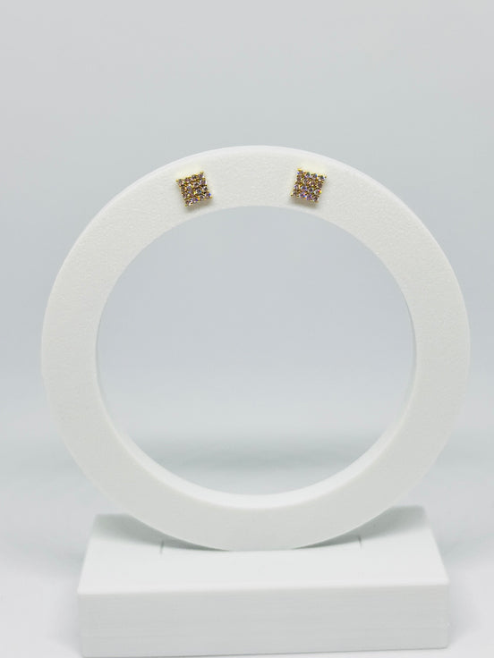 Brinco Quadrado cravejado