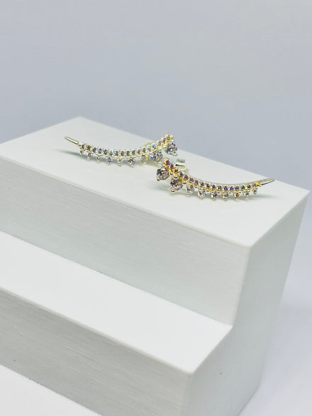 Brinco Prata cravejada