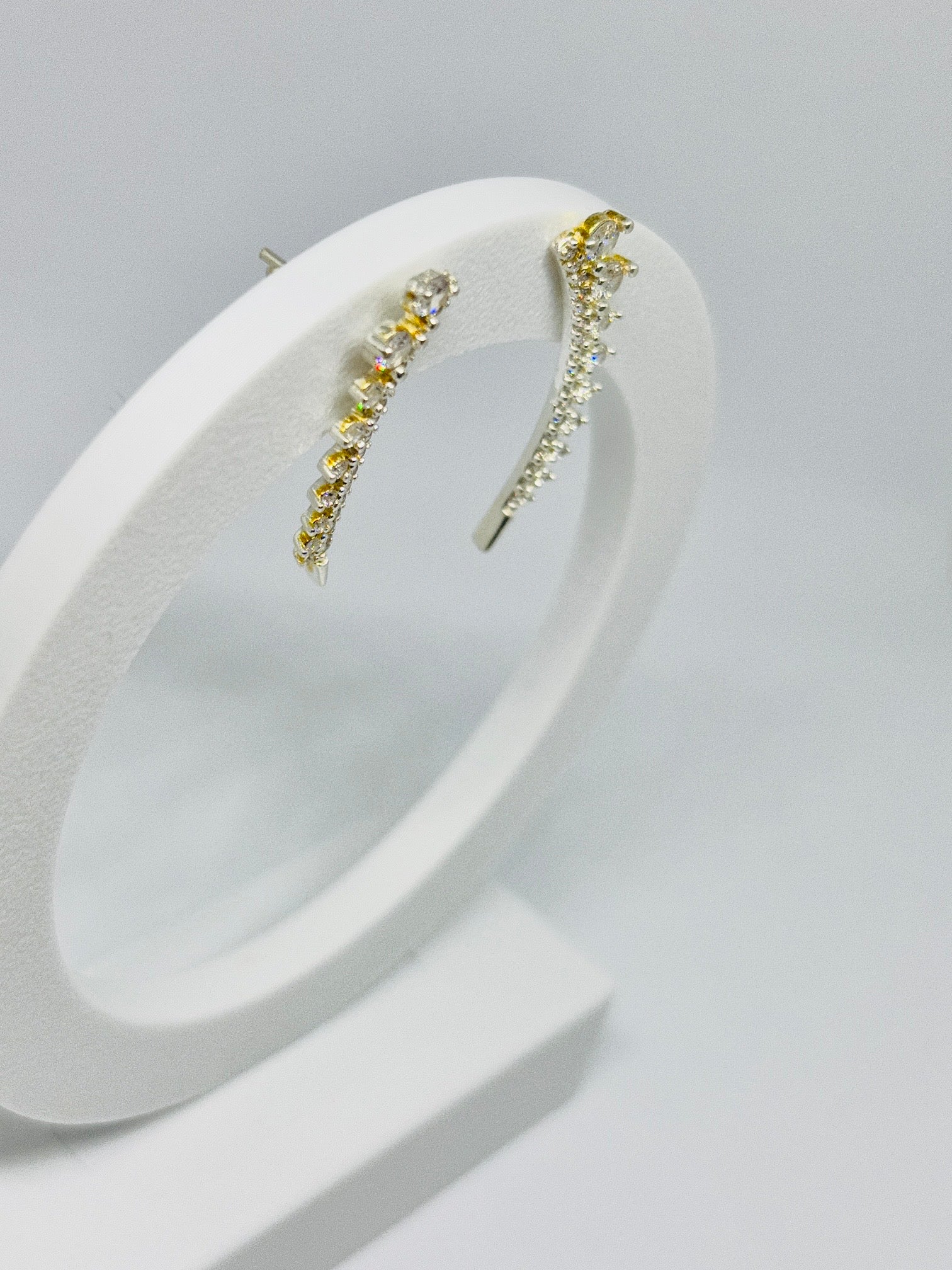 Brinco Prata cravejada