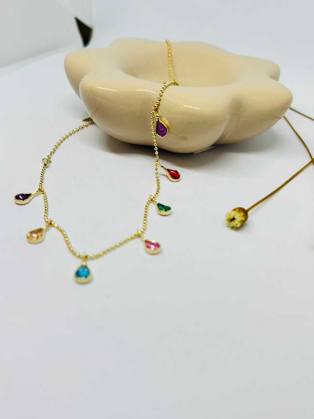 Colar Gotas Coloridas