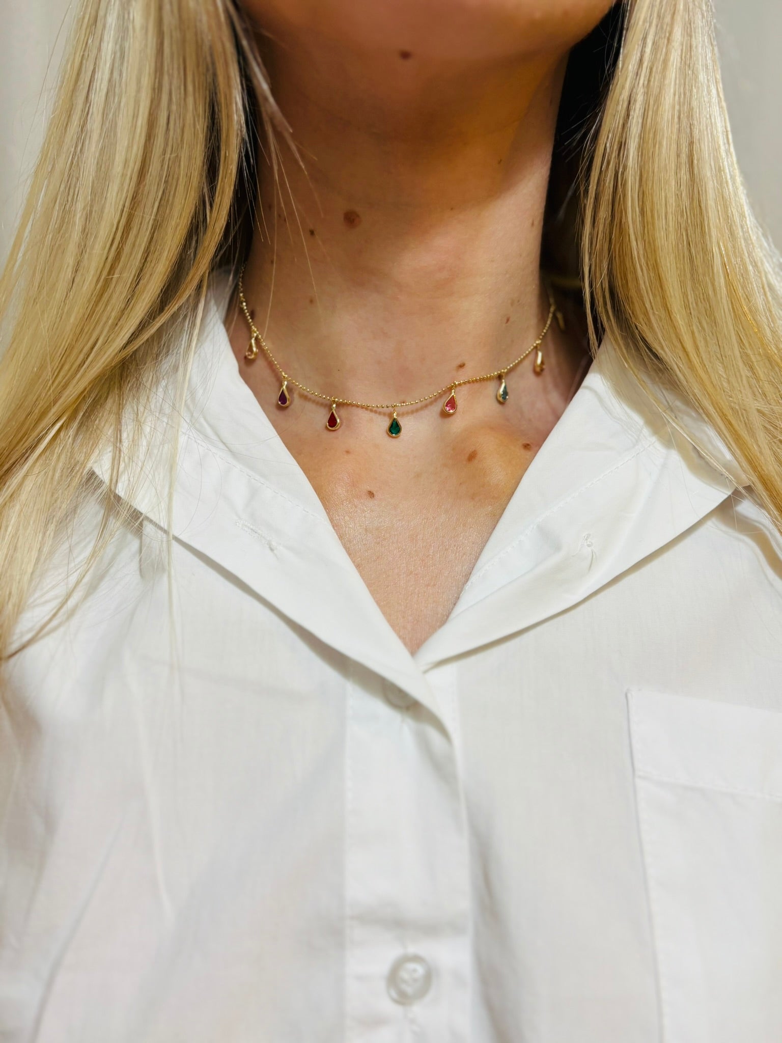 Colar Gotas Coloridas