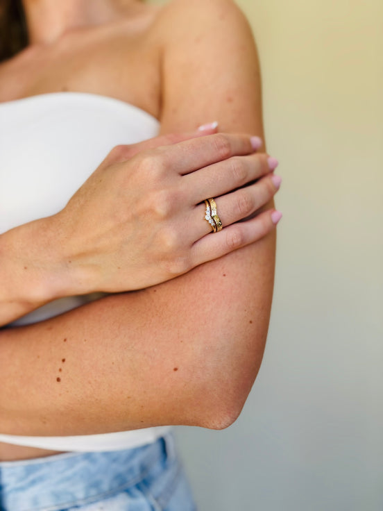 Anel Elegância Chevron