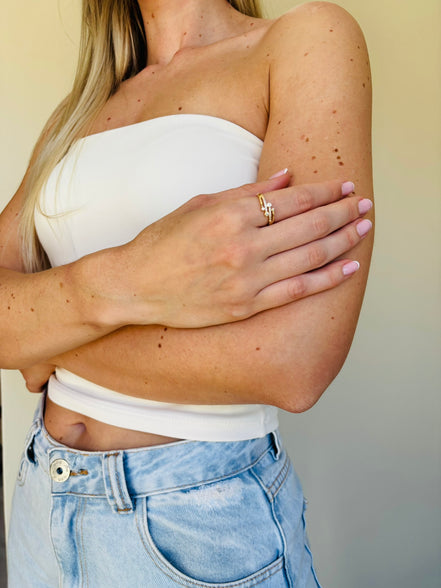 Anel Elegância Chevron